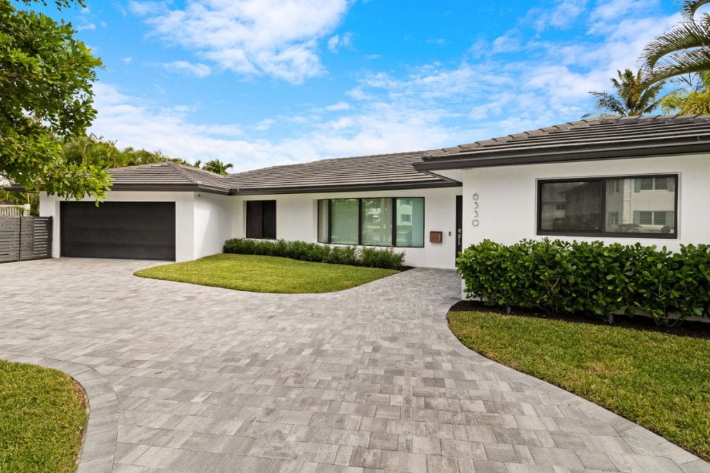 Real estate photography of the front exterior at 6330 NE 19th Avenue, Fort Lauderdale, FL